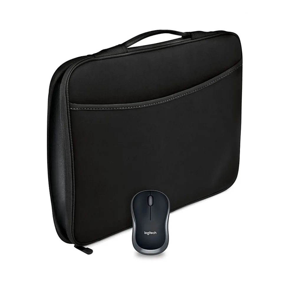 Logitech® Wireless Mouse With 16" Laptop Sleeve, Black
