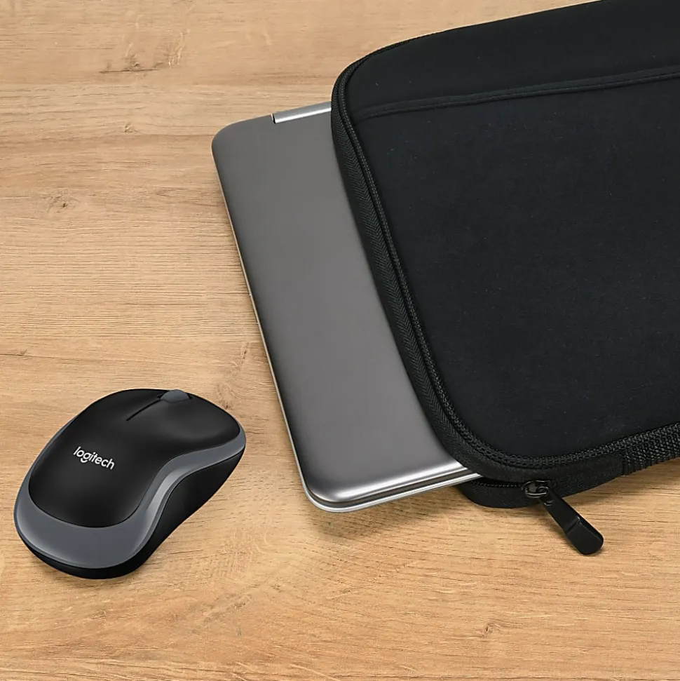 Logitech® Wireless Mouse With 16" Laptop Sleeve, Black