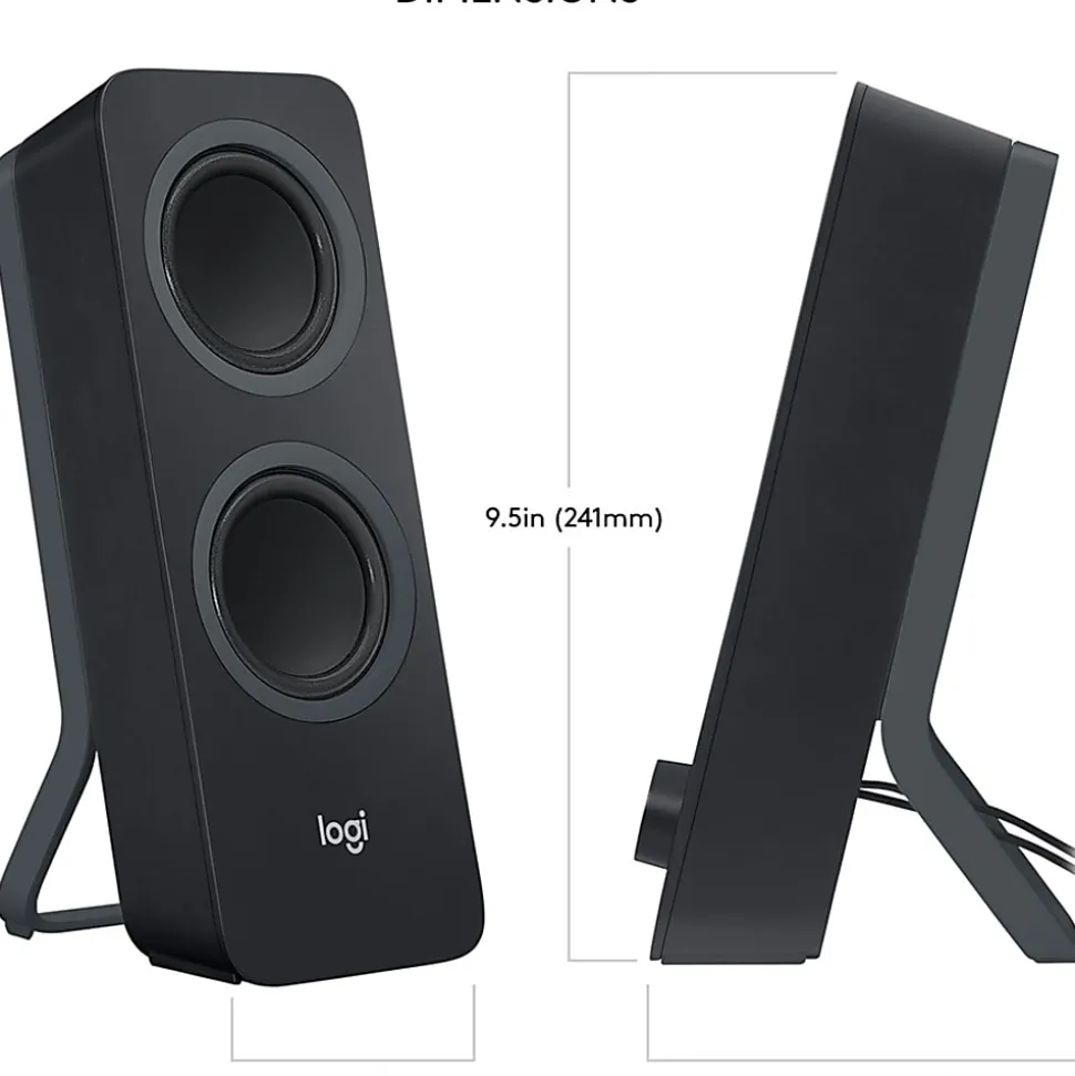Logitech® Z207 Bluetooth® Computer Speakers, Black, Pack Of 2