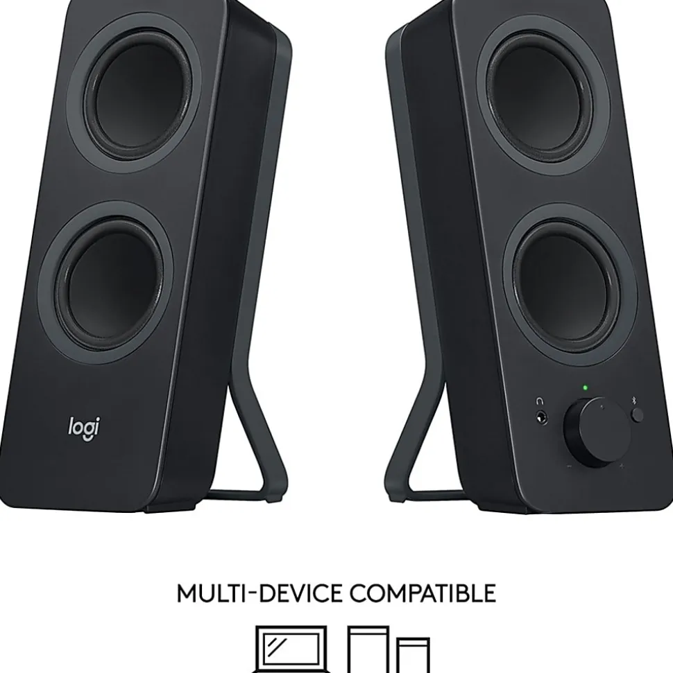 Logitech® Z207 Bluetooth® Computer Speakers, Black, Pack Of 2