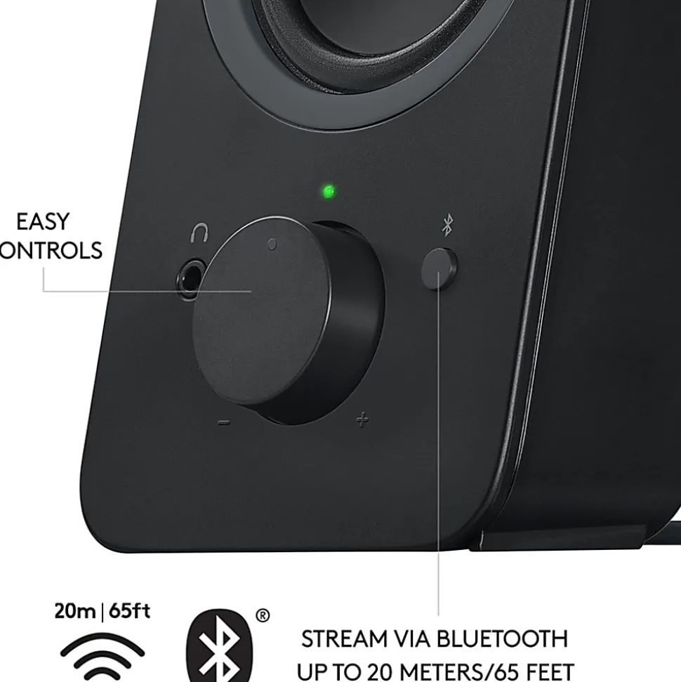 Logitech® Z207 Bluetooth® Computer Speakers, Black, Pack Of 2