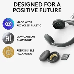 Logitech Zone 950 Premium Noise Canceling AI-Powered Headset Hybrid ANC and Bluetooth, Graphite, HL8183