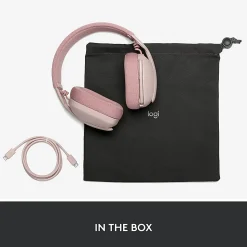Logitech Zone Vibe 100 Wireless Over Ear Headphones, Noise Canceling Microphone - Rose - 981-001258