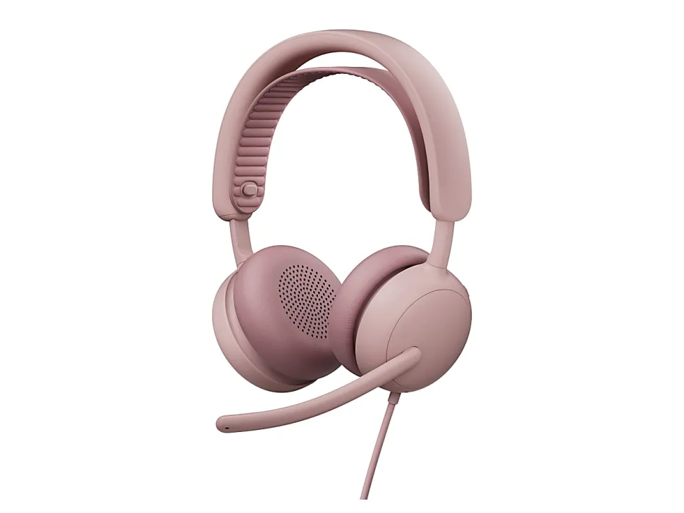 Logitech Zone Wired 2, Noise-Canceling Headset With Adaptive Hybrid ANC, Rose