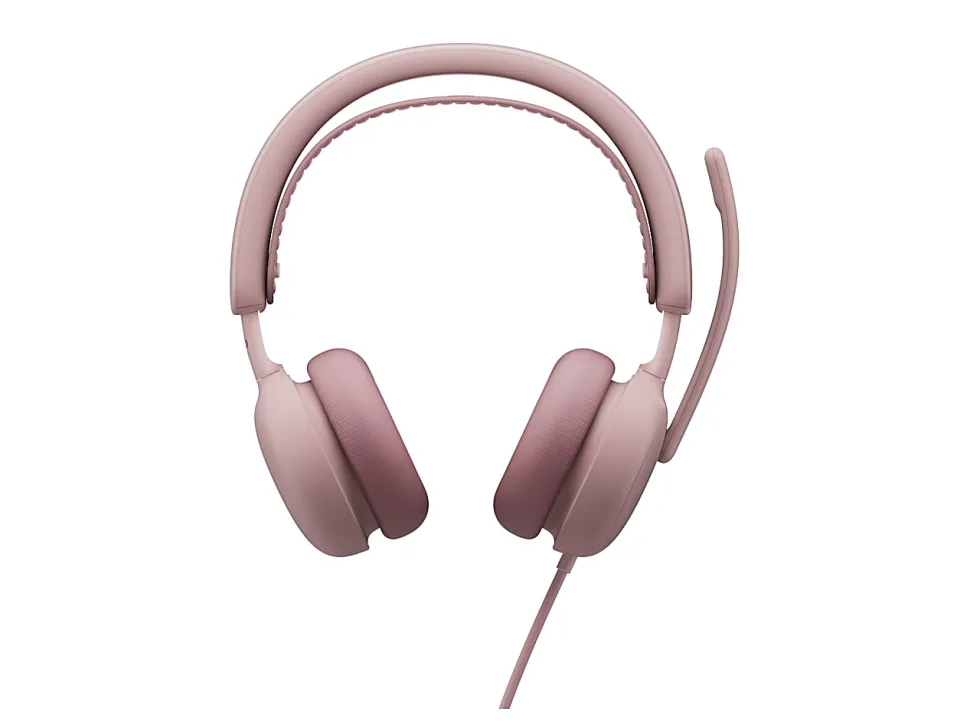 Logitech Zone Wired 2, Noise-Canceling Headset With Adaptive Hybrid ANC, Rose