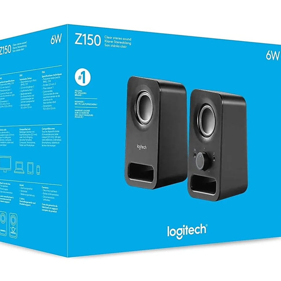 Logitech® Z150 2-Piece Speakers, Black