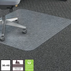 LorellĀ® Big and Tall Polycarbonate Low Pile Studded Chair Mat, 36" x 48"