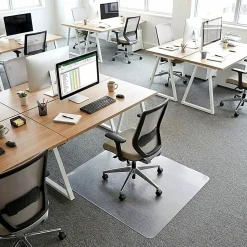 Lorell® Big and Tall Polycarbonate Low Pile Studded Chair Mat, 46
