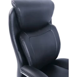 LorellĀ® Big & Tall Bonded Leather Executive Chair With Flexible Air Technology, T Arms, Black/Silver