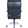 Lorell® Big & Tall Bonded Leather Executive Chair With Flexible Air Technology, Loop Arms, Black/Silver