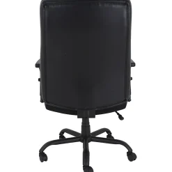 Lorell® Big & Tall Bonded Leather High-Back Executive Chair, Black
