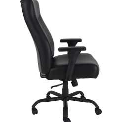 Lorell® Big & Tall Bonded Leather High-Back Executive Chair, Black