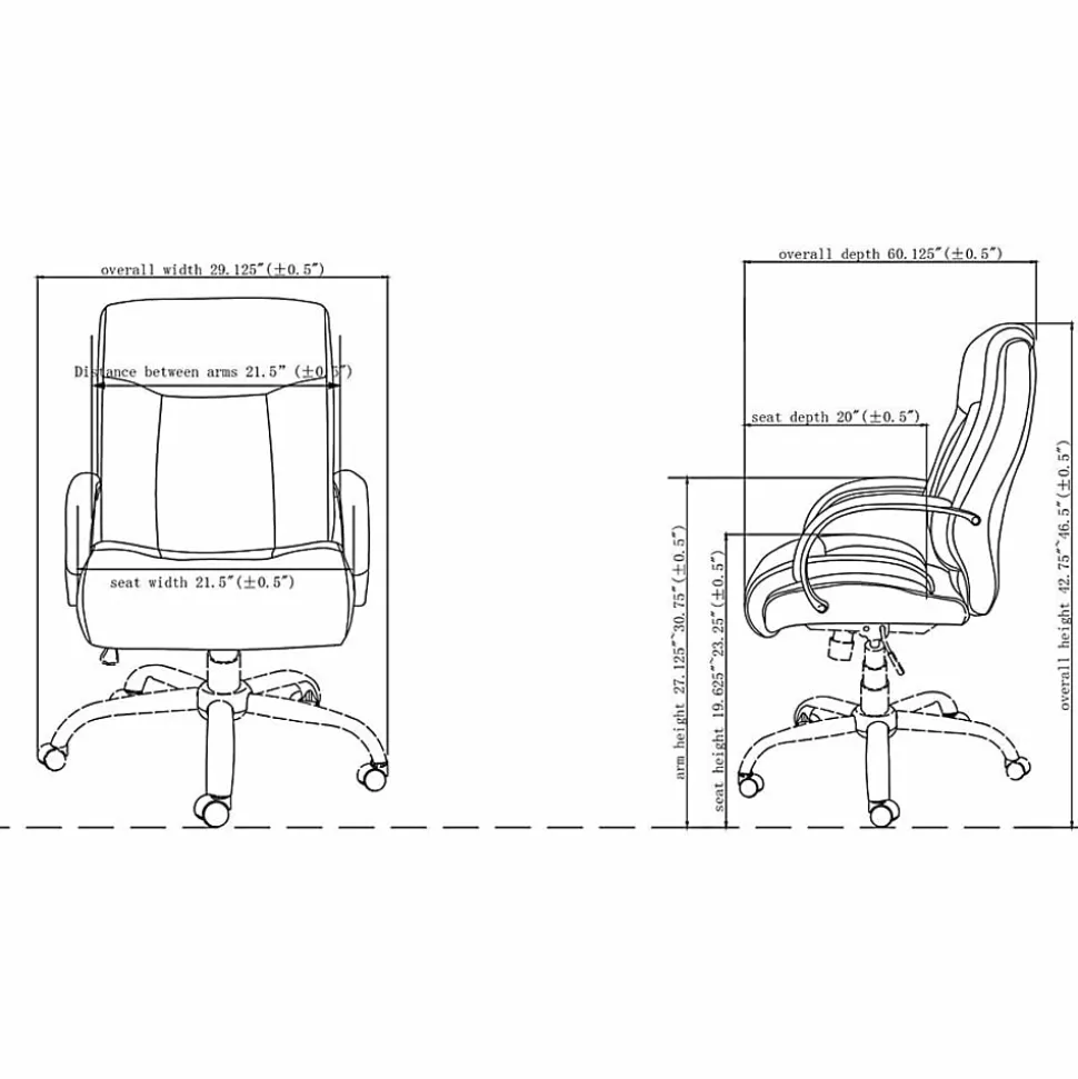 Lorell® Big & Tall Deluxe Faux Leather Mid-Back Chair, Black