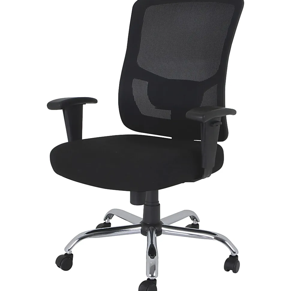 Lorell® Big & Tall Ergonomic Mesh Mid-Back Task Chair, Black