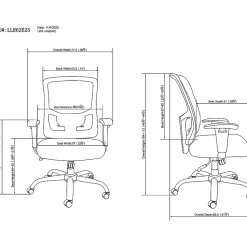 Lorell® Big & Tall Ergonomic Mesh Mid-Back Task Chair, Black