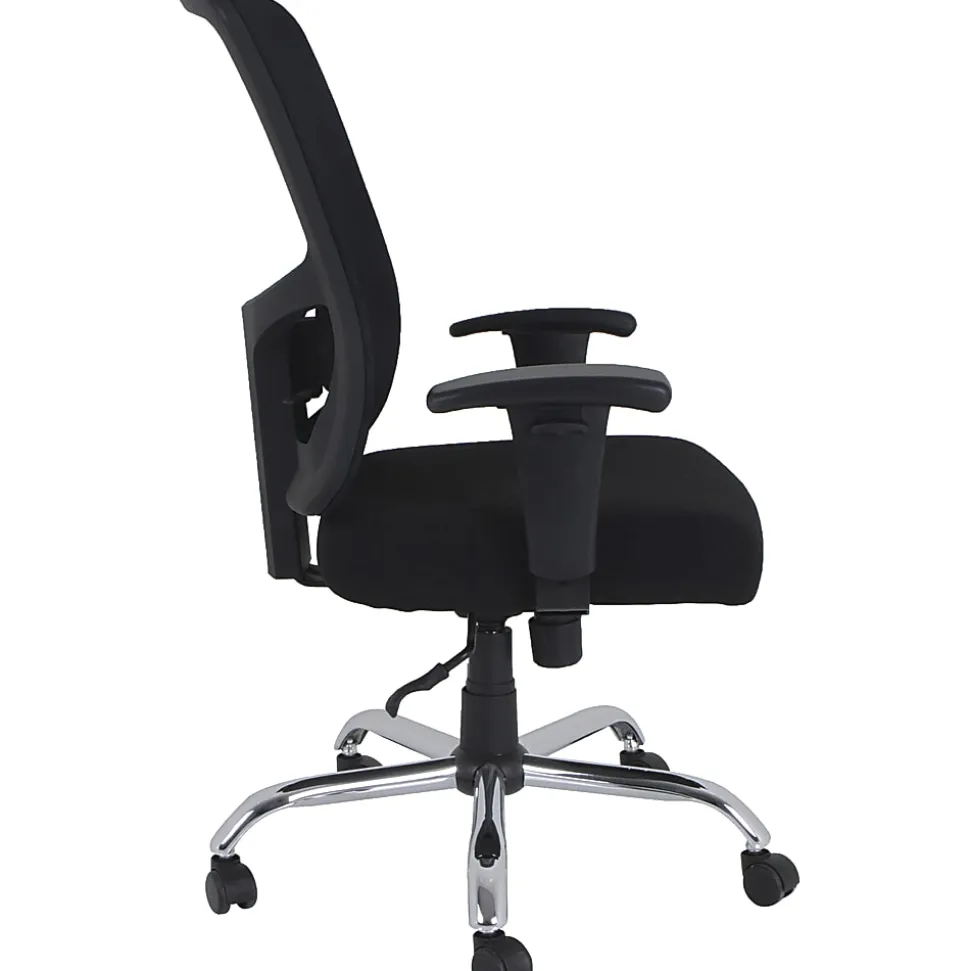Lorell® Big & Tall Ergonomic Mesh Mid-Back Task Chair, Black