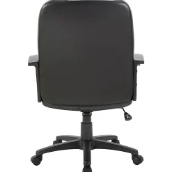 Lorell® Chadwick Bonded Leather Mid-Back Chair, Black