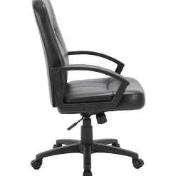 Lorell® Chadwick Bonded Leather Mid-Back Chair, Black
