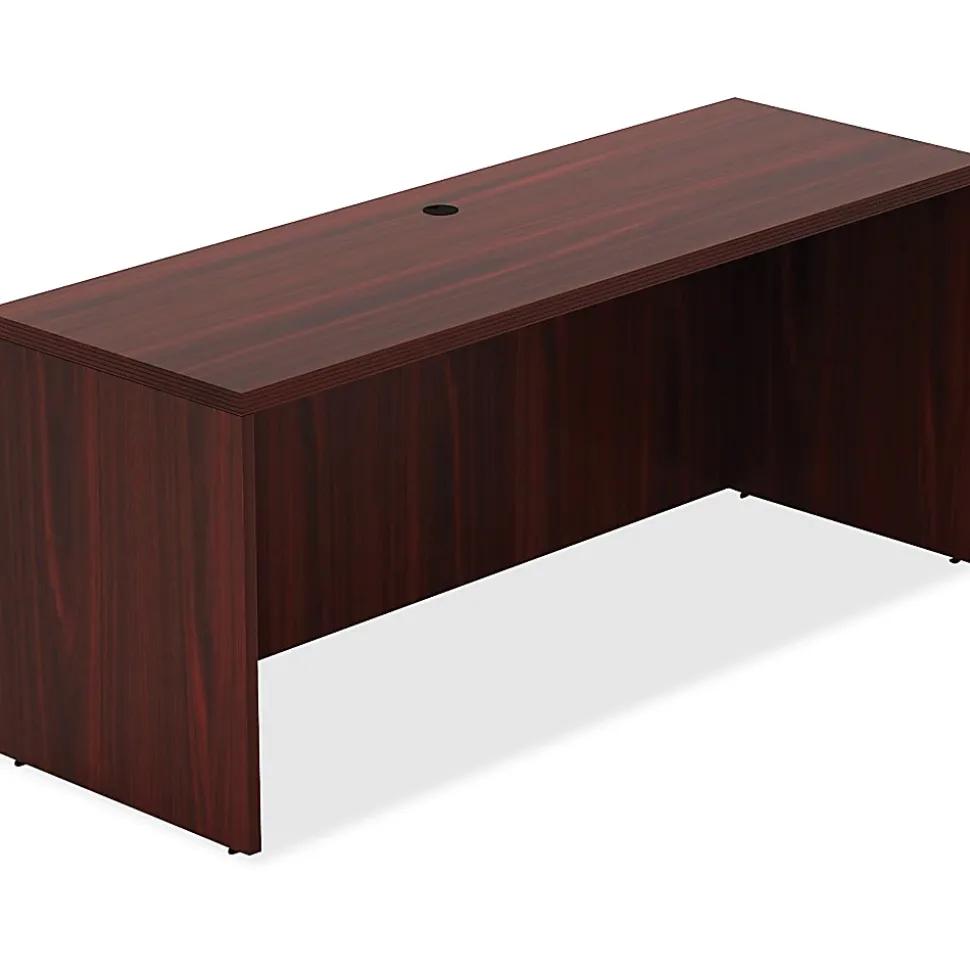 Lorell® Chateau 66"W Credenza Computer Desk, Mahogany
