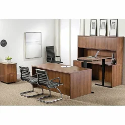 LorellĀ® Chateau 60"W Credenza Computer Desk, Walnut