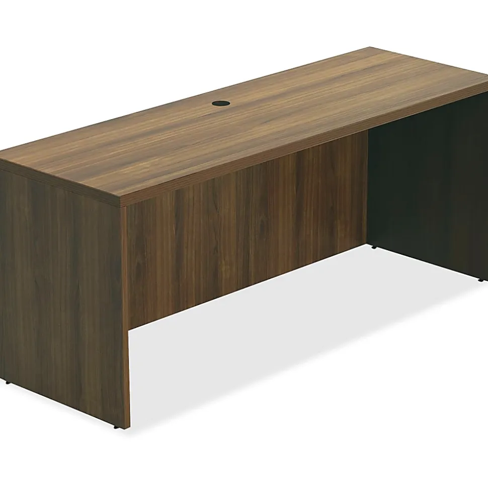 Lorell® Chateau 60"W Credenza Computer Desk, Walnut