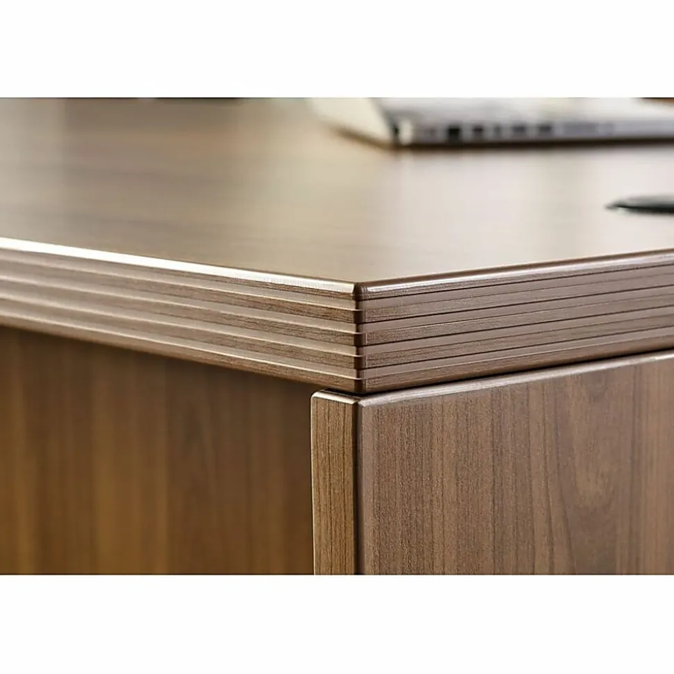 Lorell® Chateau 60"W Credenza Computer Desk, Walnut
