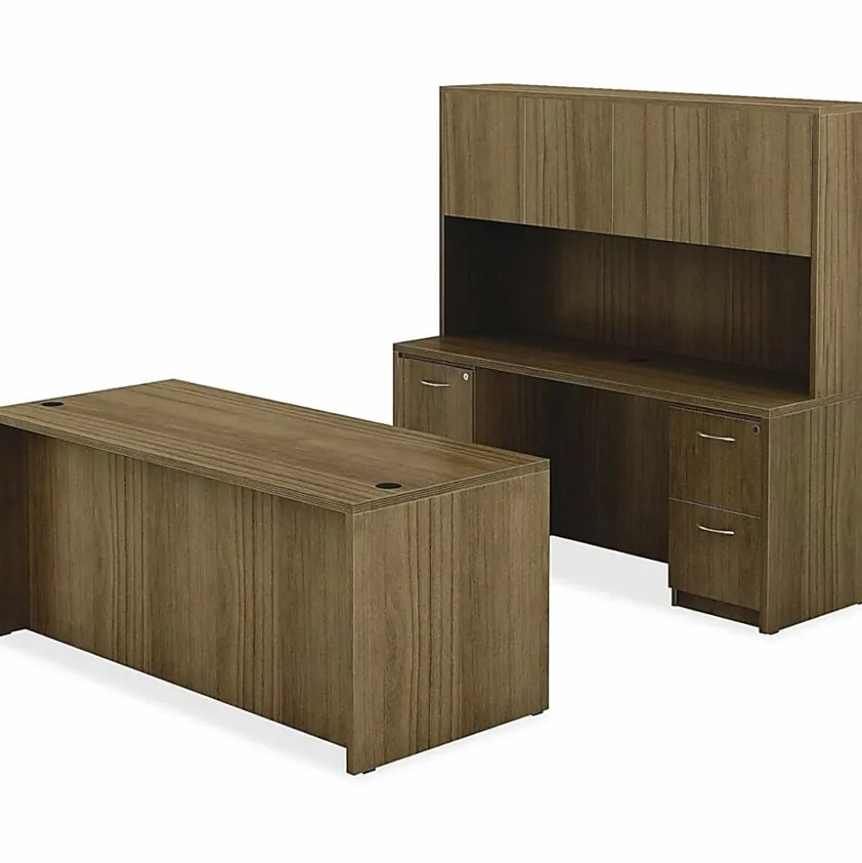 Lorell® Chateau 60"W Credenza Computer Desk, Walnut