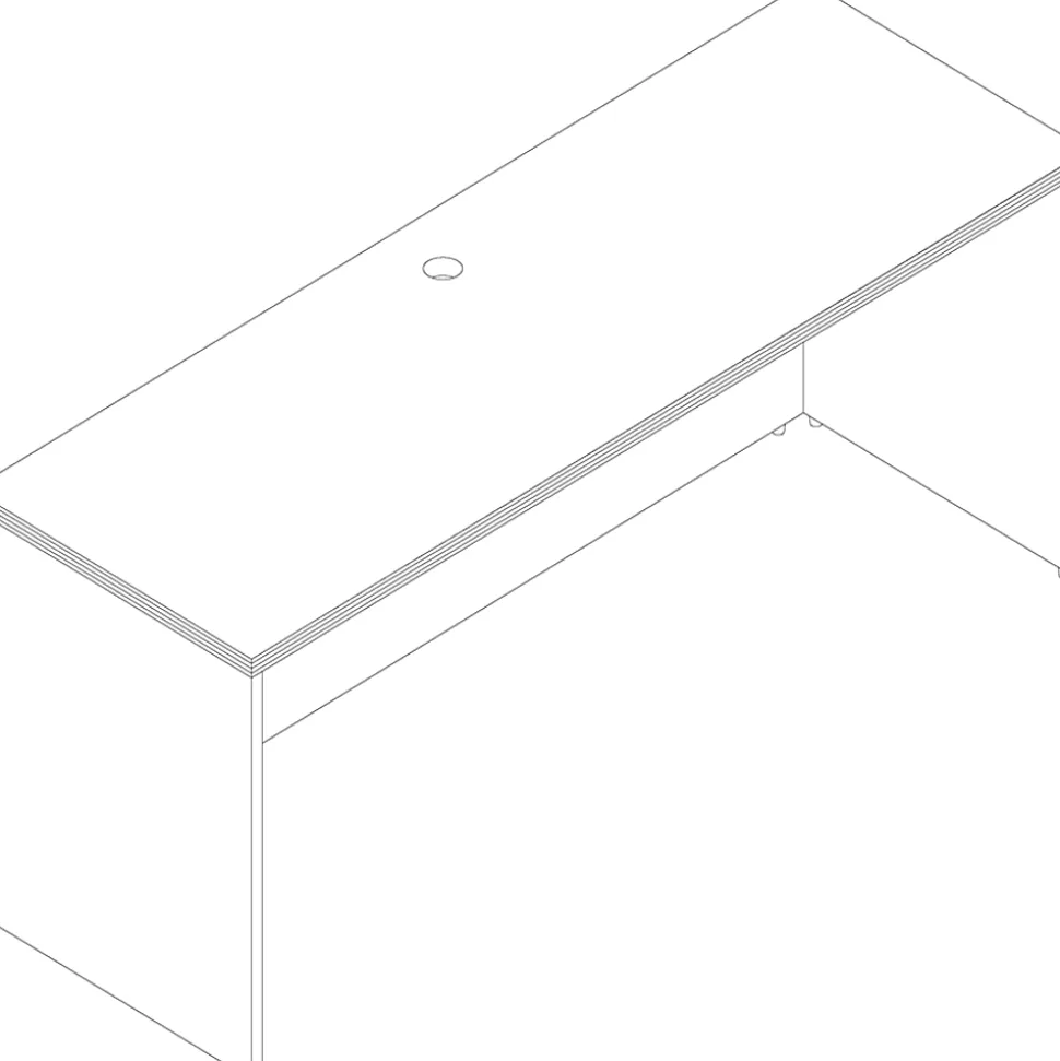 Lorell® Chateau 60"W Credenza Computer Desk, Walnut