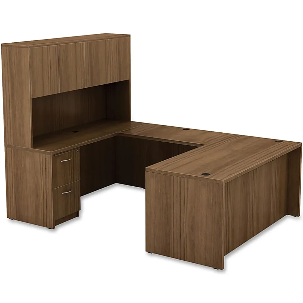 Lorell® Chateau 60"W Credenza Computer Desk, Walnut