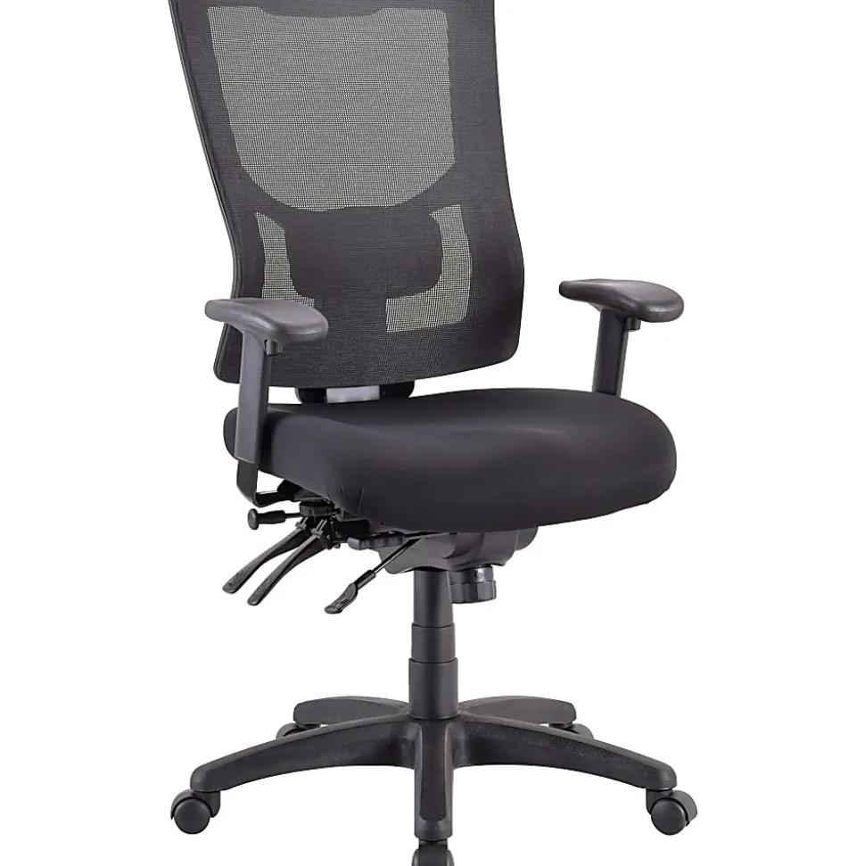 Lorell® Conjure Executive High-Back Ergonomic Mesh Chair, Black