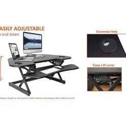 Lorellâ„¢ Corner Desk Riser, 45-13/16" x 23-1/4", Black