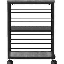 Lorell Deskside Mobile Machine Stand - 200 lb Load Capacity - 26.50"x23.60"x 19.60" Depth - Desk - Powder Coated - 60263