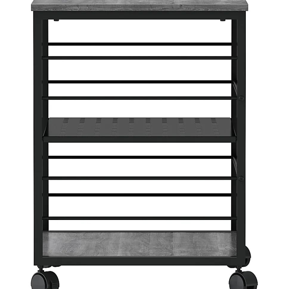 Lorell Deskside Mobile Machine Stand - 200 lb Load Capacity - 26.50"x23.60"x 19.60" Depth - Desk - Powder Coated - 60263