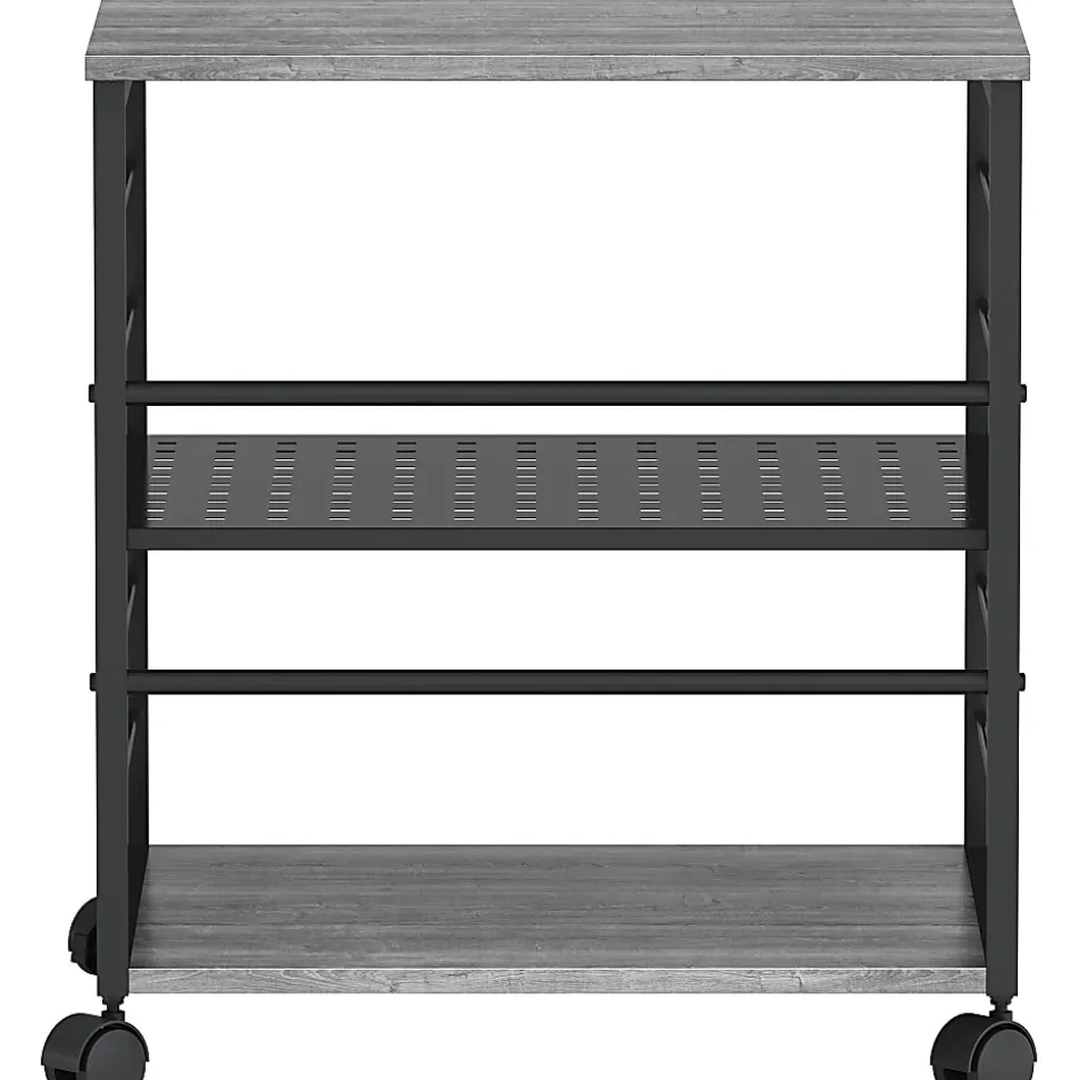 Lorell Deskside Mobile Machine Stand - 200 lb Load Capacity - 26.50"x23.60"x 19.60" Depth - Desk - Powder Coated - 60263