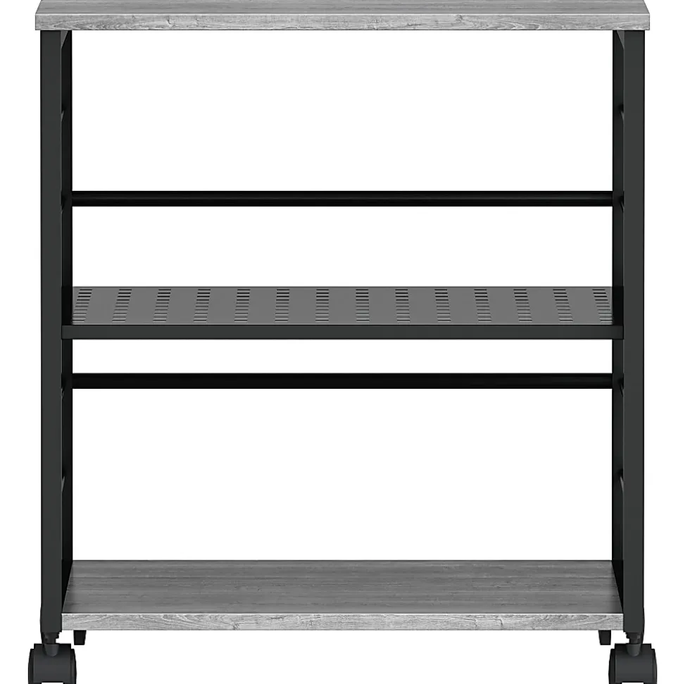 Lorell Deskside Mobile Machine Stand - 200 lb Load Capacity - 26.50"x23.60"x 19.60" Depth - Desk - Powder Coated - 60263