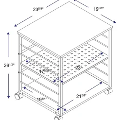 Lorell Deskside Mobile Machine Stand - 200 lb Load Capacity - 26.50