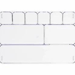 Lorell Drawer Tray Organizer - 9 Compartment(s) - 1.18" Height x 9.13" Width x 13.98" Length - Clear - Plastic - 1 Each