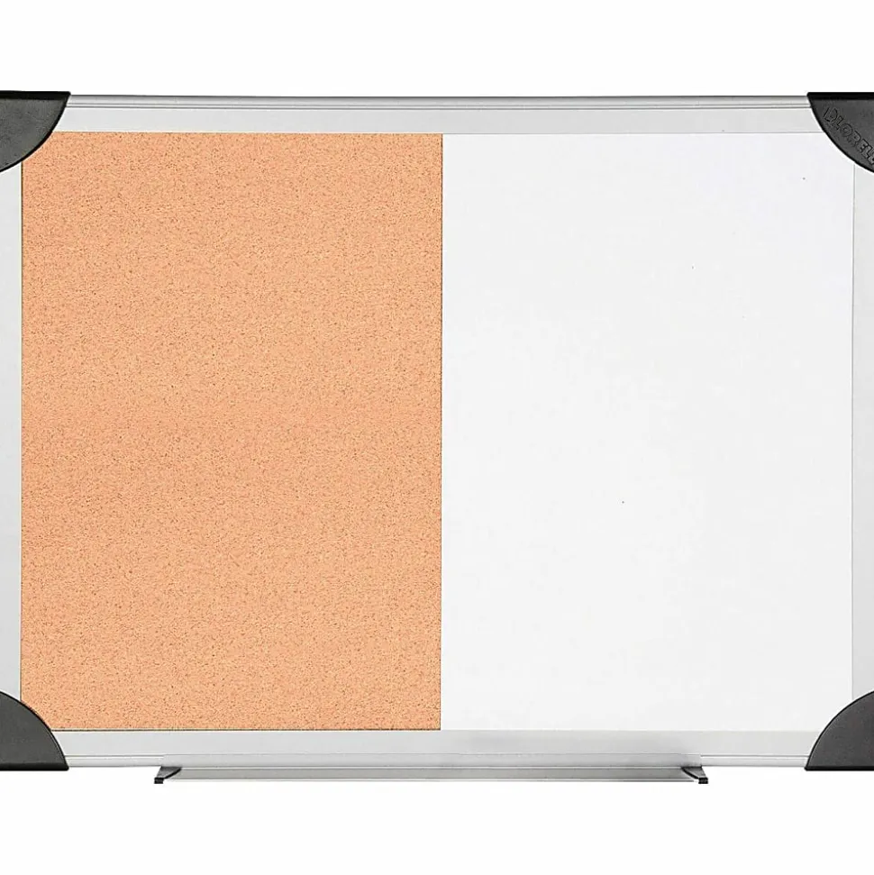 Lorell® Dry-Erase Cork Combo Board, 36" x 24", Aluminum Frame With Silver Finish