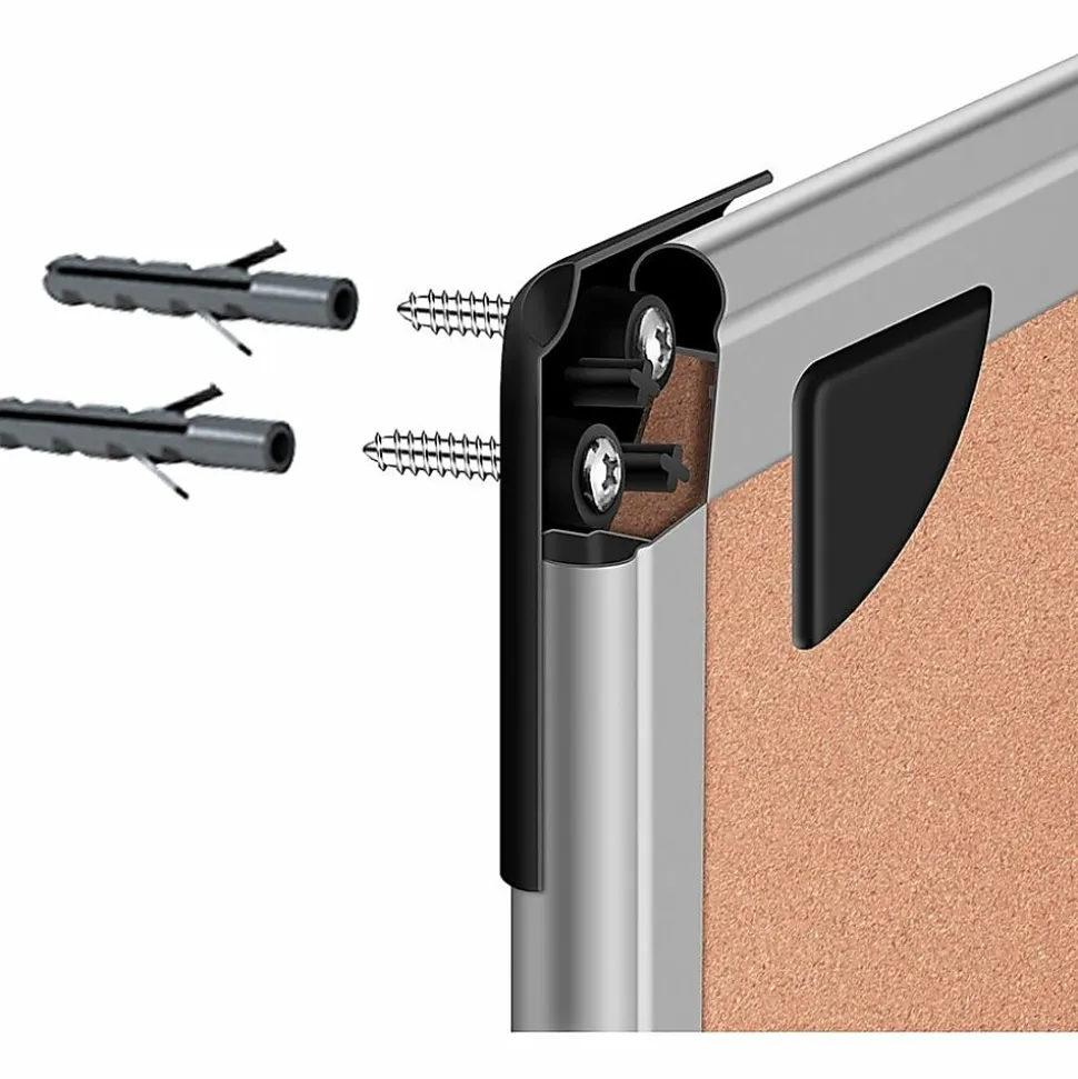 Lorell® Dry-Erase Cork Combo Board, 36" x 24", Aluminum Frame With Silver Finish