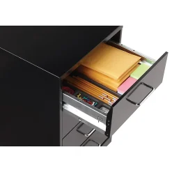Lorell® 26-1/2"D Vertical 4-Drawer Mobile File Cabinet, Black