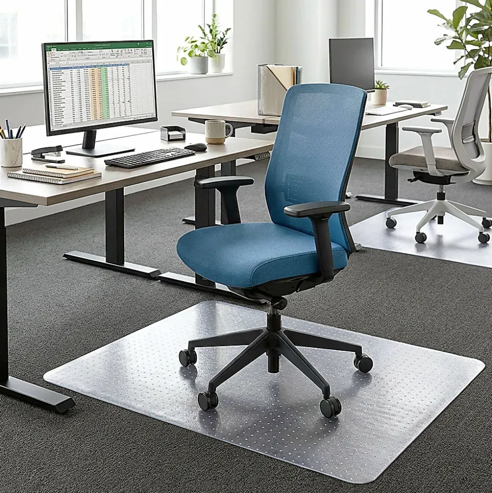 Lorell® Economy Studded Chair Mat, 46" x 60"