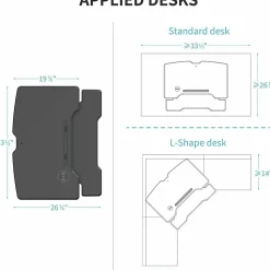 Lorell® Electric Monitor Desk Riser With Wireless Charging Pad, 20"H x 33-1/2"W x 19-1/3"D, Black