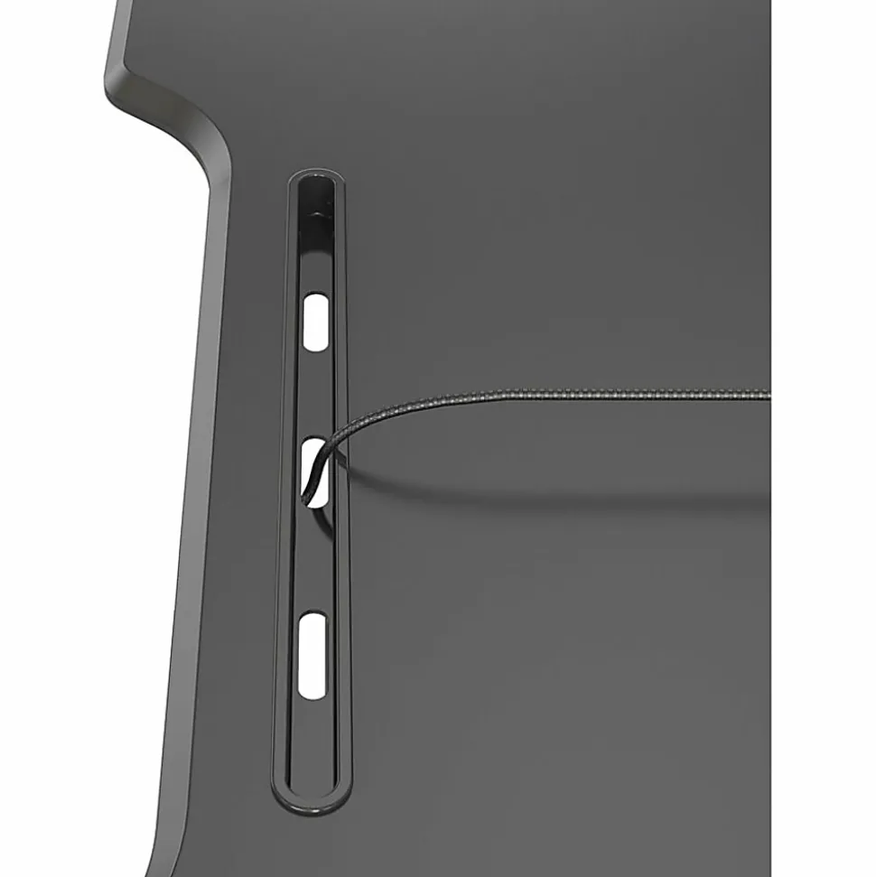 Lorell® Electric Monitor Desk Riser With Wireless Charging Pad, 20"H x 33-1/2"W x 19-1/3"D, Black