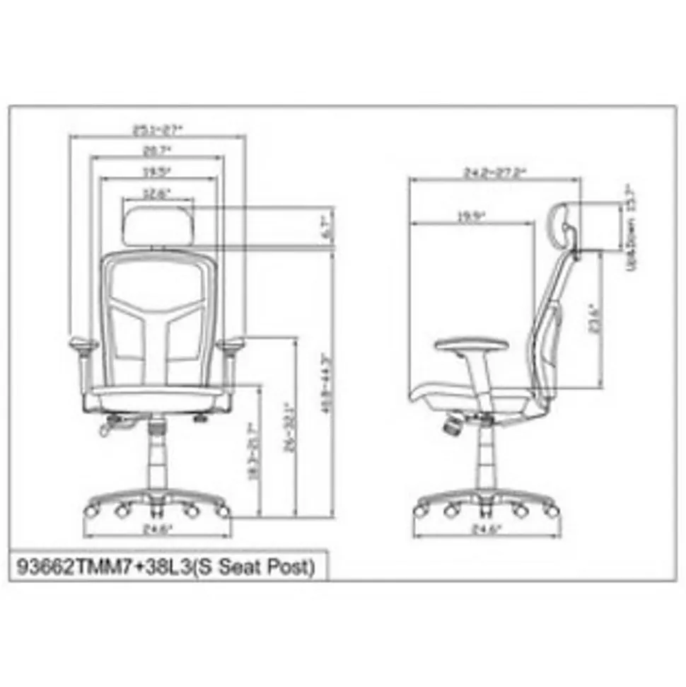 Lorell® Ergomesh High-Back Chair With Adjustable Headrest, Black