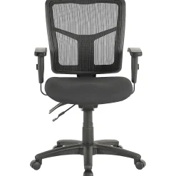 LorellĀ® Ergomesh Mesh/Fabric Mid Back Chair, Black