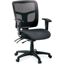 Lorell® Ergomesh Mesh/Fabric Mid Back Chair, Black