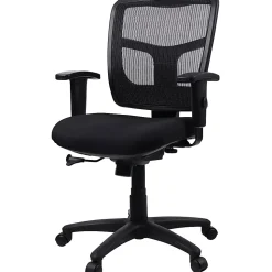 Lorell® Ergonomic Mesh/Fabric Mid-Back Chair, Swivel Tilt, Black