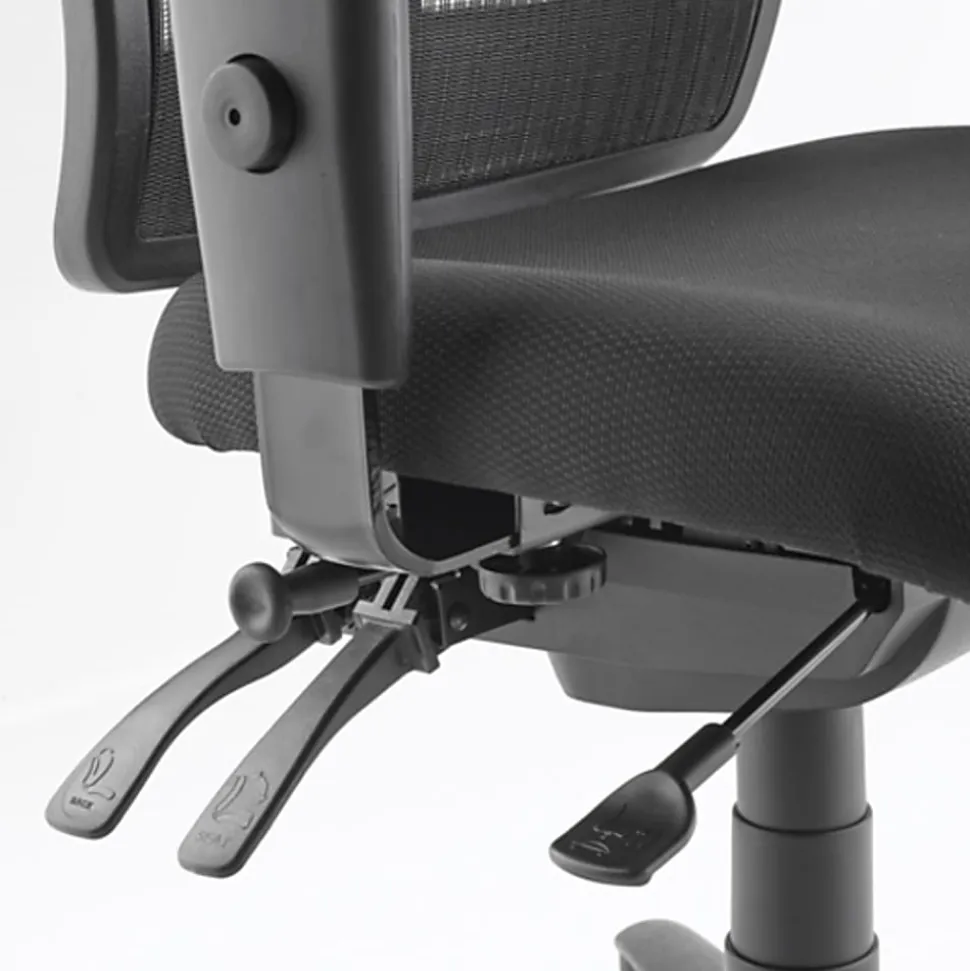 Lorell® Ergonomic Mesh/Fabric Mid-Back Managerial Swivel Chair, Black