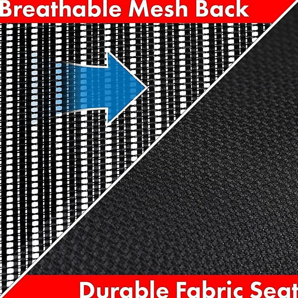 Lorell® Ergonomic Mesh/Fabric Mid-Back Managerial Swivel Chair, Black