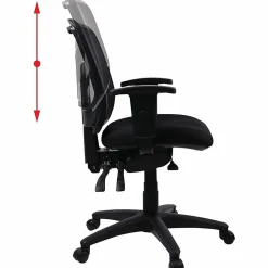 Lorell® Ergonomic Mesh/Fabric Mid-Back Managerial Swivel Chair, Black